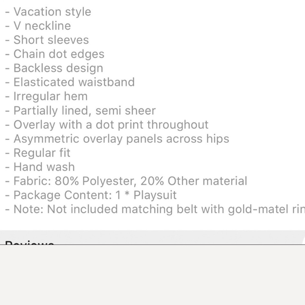 V-neck Overlay Dot Print Design Playsuit in White - Picture 5 of 5